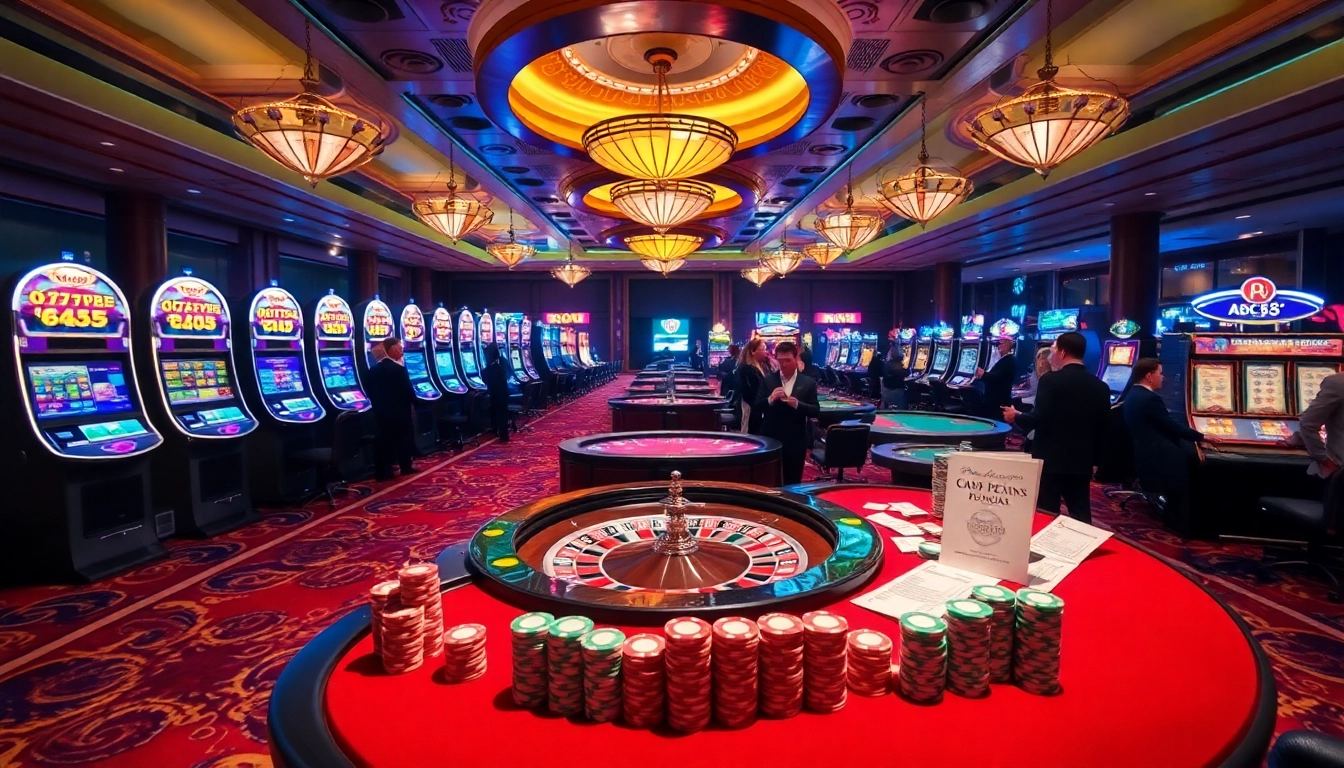 Experience thrilling bets at ABC8 casino with vibrant tables and engaging gaming sections.