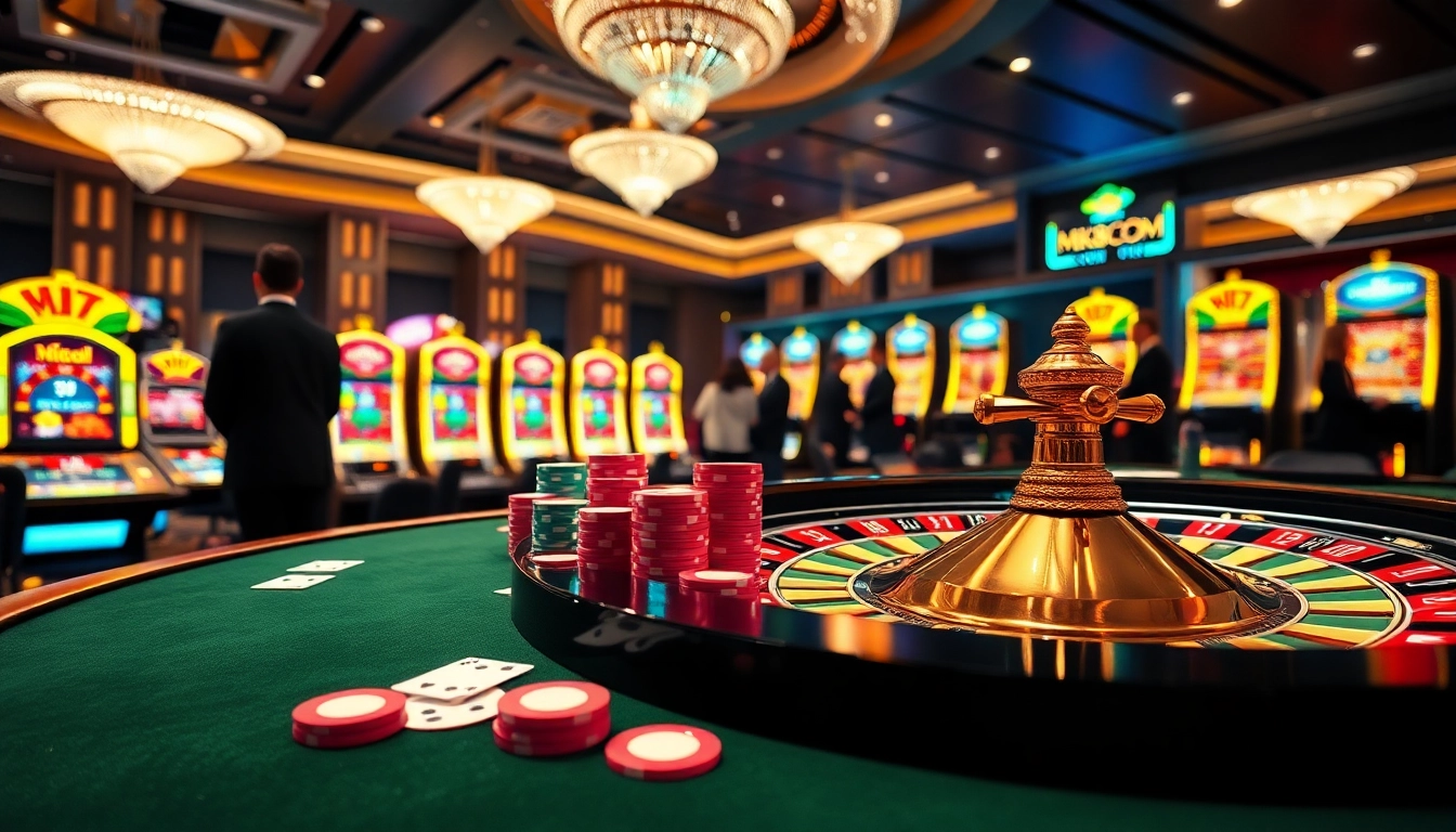 Gambling excitement at MK8.COM with players celebrating at a luxurious casino table.