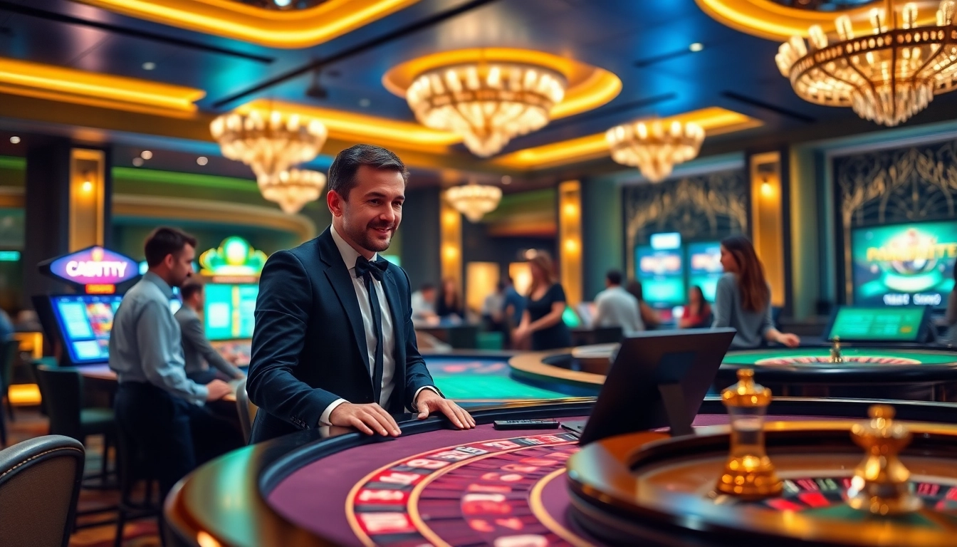 에볼루션 카지노에서 라이브 딜러와 함께 게임을 즐기는 활기찬 모습