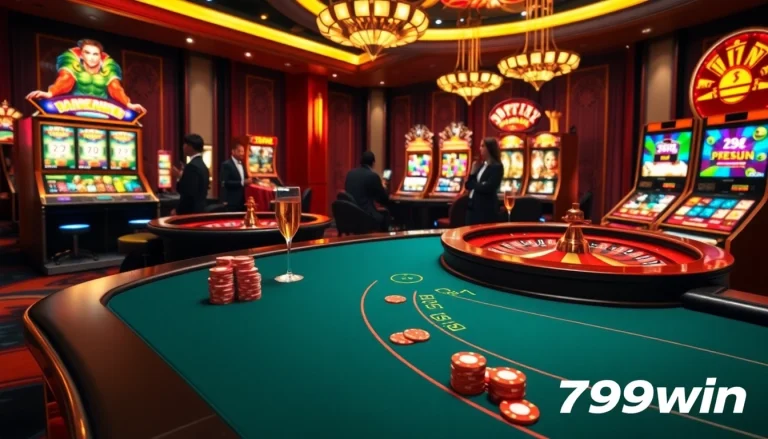 Players enjoying an exciting game at the casino with poker chips, showcasing the thrilling 789win experience.