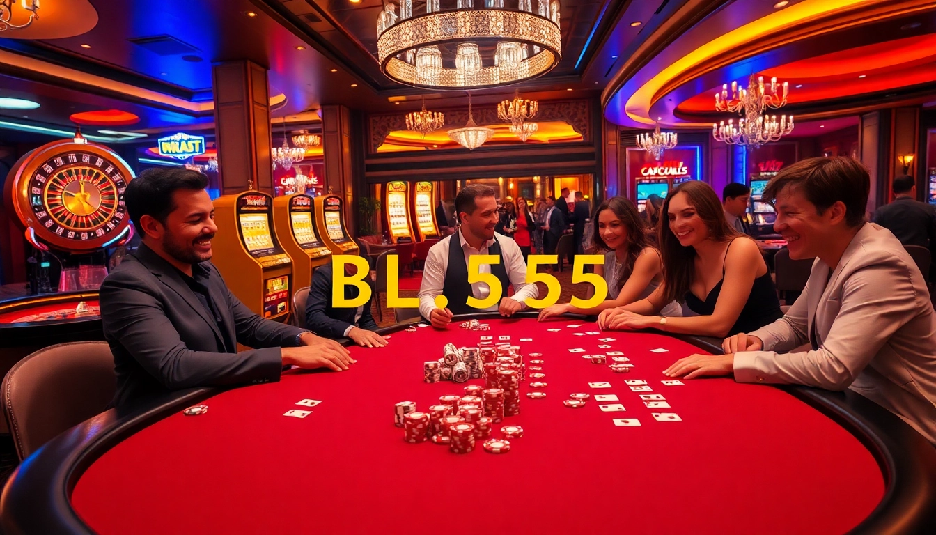 Experience high-stakes action at BL555's luxurious casino tables packed with excitement.