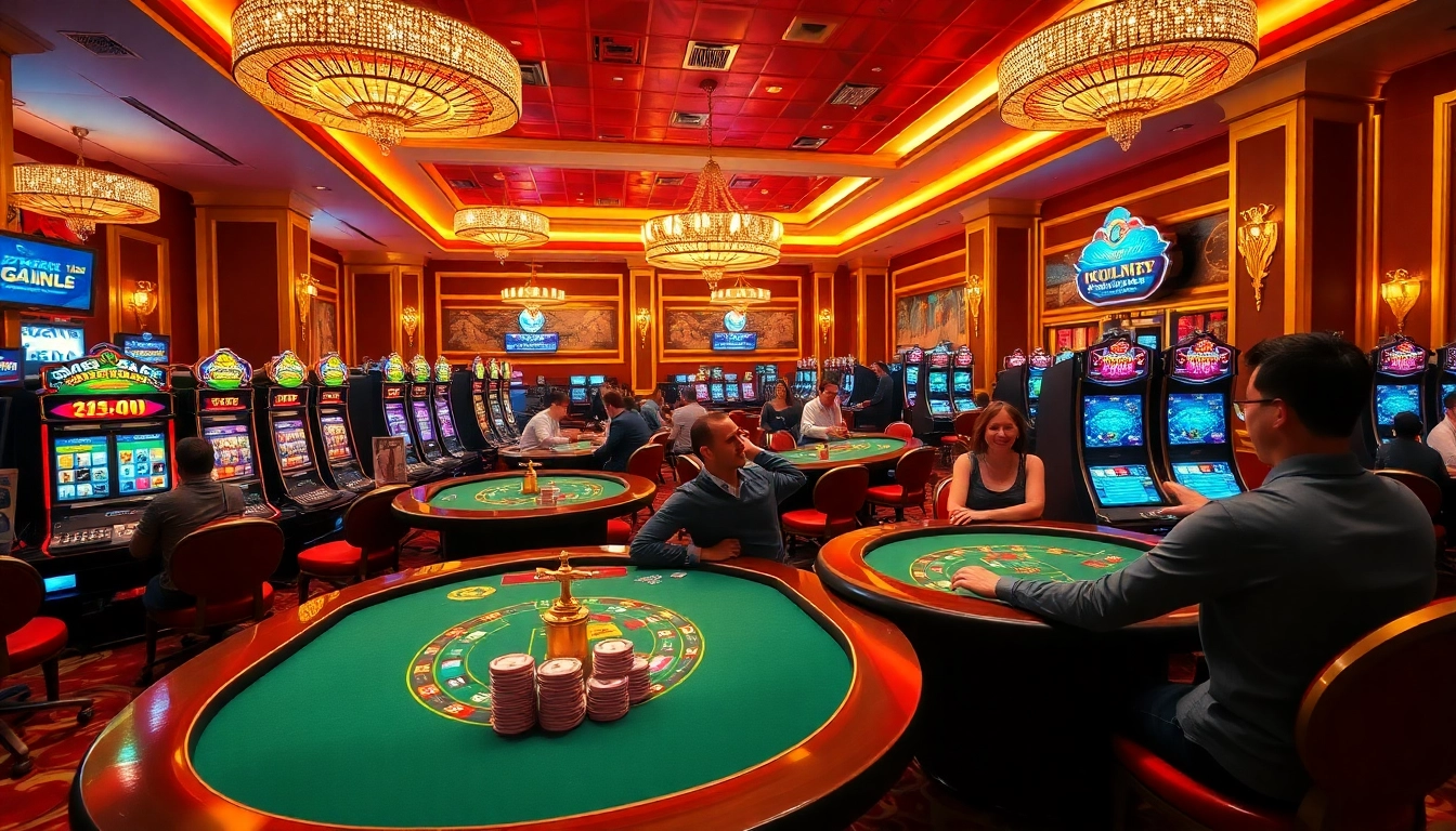 Engaging players enjoying a rich casino experience at rikvip with vibrant tables and devices.