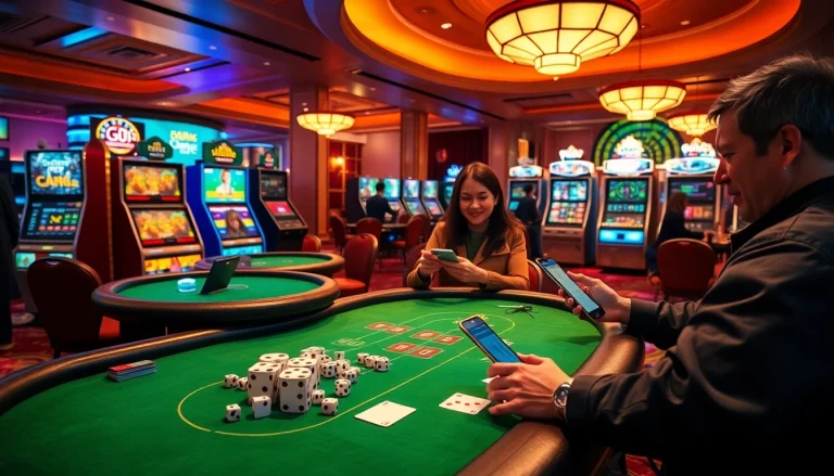 Experience excitement at GO88 with players enjoying thrilling casino games and vibrant slot machines.