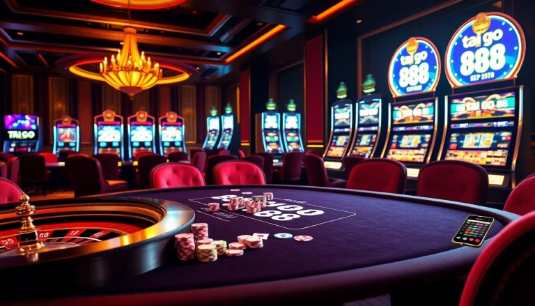 Experience the thrill of tai go 88 at a luxurious casino featuring exciting gaming tables and vibrant slot machines.