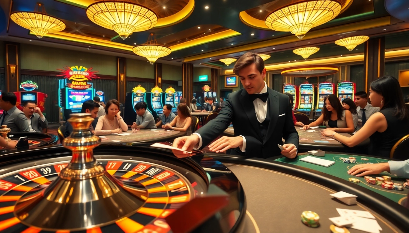 Experience the thrill of MM88 with vibrant poker tables and exciting slot machines.